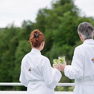 Drinks in der Wellness Oase im Hotel Gasthof Scheer