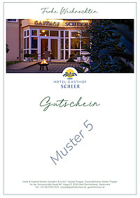 Gutschein-Vorlage 5 vom Hotel Gasthof Scheer. Gutschein-Vorlage 5 vom Hotel Gasthof Scheer.