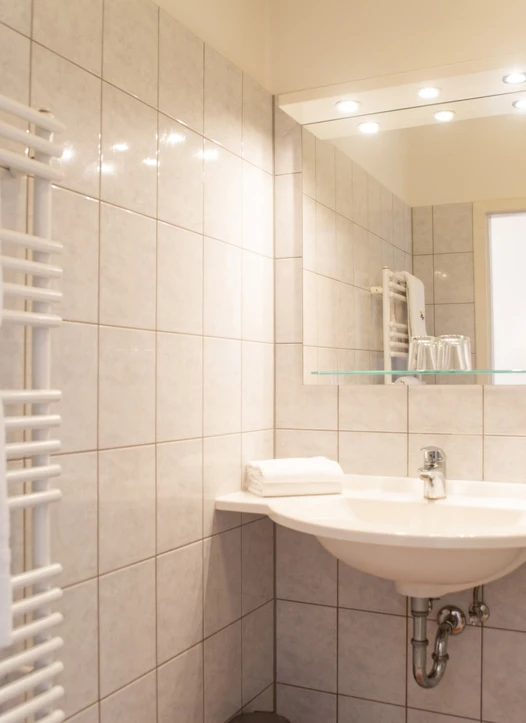 Badezimmer im Landhaus im Hotel Gasthof Scheer