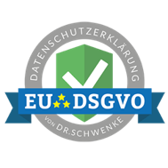 Siegel vom Datenschutzgenerator von Dr. Schwenke. Siegel vom Datenschutzgenerator von Dr. Schwenke.